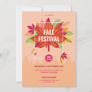Fall / Höstlöv för Party Inbjudningar