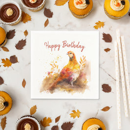 Fall/höstvibes fasan - Födelsedagsfest - Pappersservett