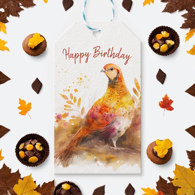 Fall/höstvibes fasan - Födelsedagsfest - Presentetikett (Skapare uppladdad)