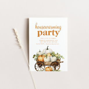 Fall Houseuppvärmning Party Inbjudan med Pumpkins