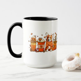 Fall Hund Coffee Mugg, Corgi Hund Mugg, Fall Vibes Mugg
