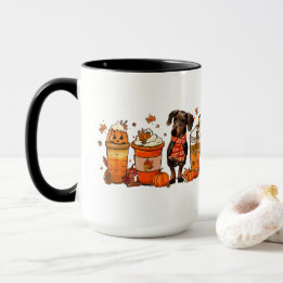Fall Hund Coffee Mugg, Dachsund Hund Mugg, Fall Vi Mugg