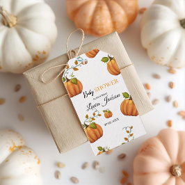 fall i blommigt för babyduschinbjudan till i kärl presentetikett