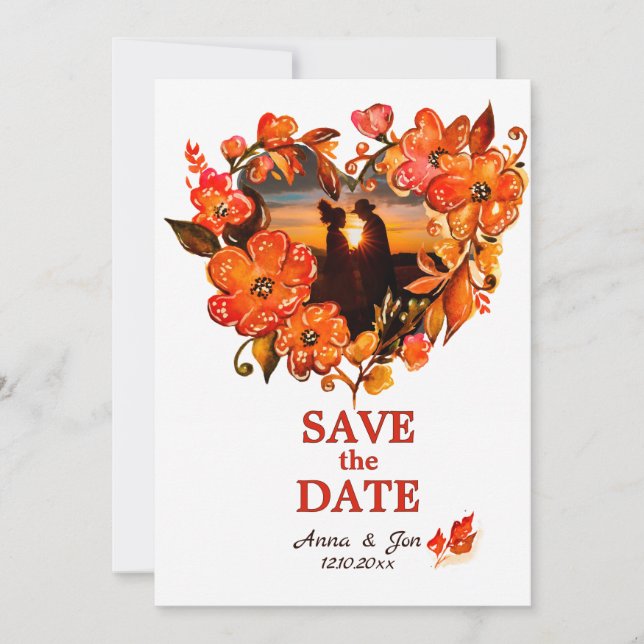 Fall i Blommigt Foto för  på Kärlek i ryggen Spara Datumet (Framsida)