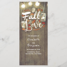 Fall i Bröllopsprogrammen i Kärlek Rustic Program