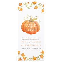 Fall i bröllopsprogrammet kärlek pumkin med vatten