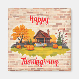 Fall i Happy thanksgiving i populära Fall Magnet