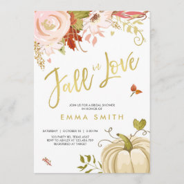 Fall i hösten Kärlek Inbjudningskort för möhippan 