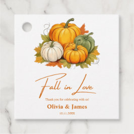 Fall i Kärlek Autumn Rustic Pumpkin Bröllop Gåvor Etiketter