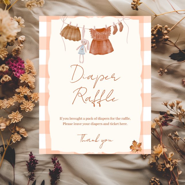 Fall i kärlek Baby Shower Diaper Raffle Sign Poster (Skapare uppladdad)
