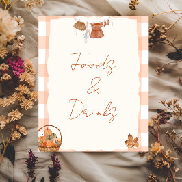 Fall i kärlek Baby Shower Food & Drinks Sign Poster