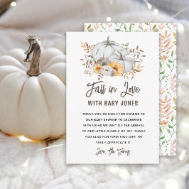 Fall i Kärlek Baby Shower - tackkort Inbjudningar