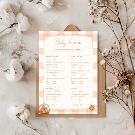 Fall i kärlek Baby Trivia Baby Shower Game Card Inbjudningar