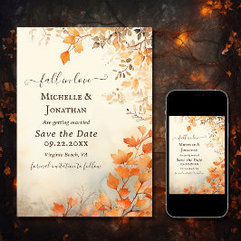 Fall i Kärlek Benice Höst löv Fall Wedding Spara Datumet
