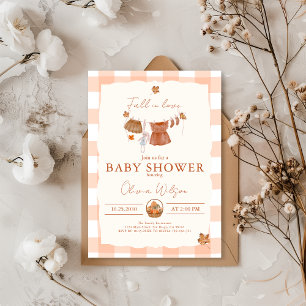 Fall i Kärlek Blommigt Baby Shower Inbjudningar