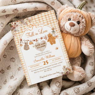 Fall i Kärlek Blommigt Bow Modern Fall Baby Shower Inbjudningar
