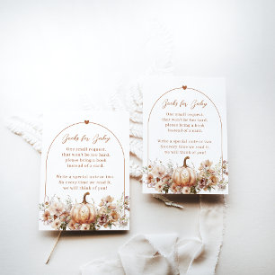Fall i kärlek Blommigt Pumpkin Bokar Baby Shower Tilläggskort