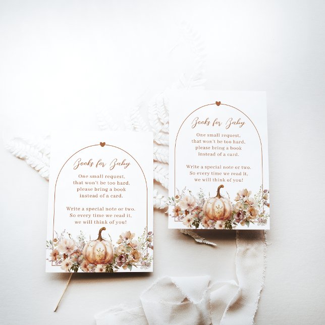 Fall i kärlek Blommigt Pumpkin Bokar Baby Shower Tilläggskort (Skapare uppladdad)