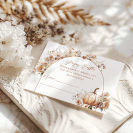 Fall i kärlek Blommigt Pumpkin Diaper Baby Shower Tilläggskort