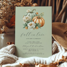 Fall i Kärlek Blommigt Pumpkin Sage Grönt Baby Sho