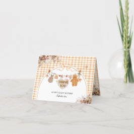 Fall i Kärlek Blommigt Rustic Bow Baby Shower Tack Kort