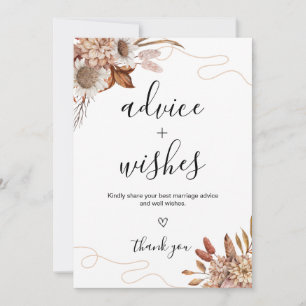 Fall i kärlek Boho Advice och Önskemål Bröllop C Inbjudningar