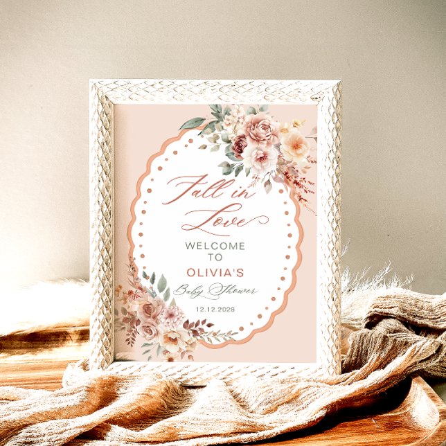 Fall i Kärlek Boho Baby Shower Välkommen Poster (Skapare uppladdad)
