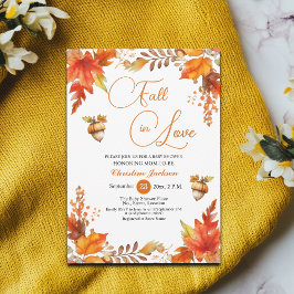 Fall i Kärlek Boho Blommigt Baby Shower Inbjudningar