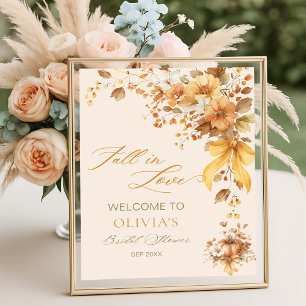 Fall i Kärlek Boho Blommigt Möhippa Välkommen Poster