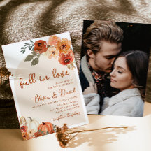 Fall i Kärlek Boho Blommigt Pumpkin Autumn Bröllop