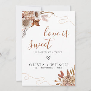 Fall i kärlek Boho Bröllop Kärlek är Sweet Sign Inbjudningar
