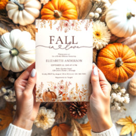 Fall i Kärlek Boho Fall Pumpkin Möhippa Inbjudningar