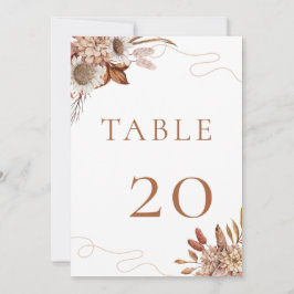 Fall i kärlek | Boho Flowers Bröllop Bordsnummer