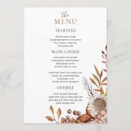 Fall i kärlek | Boho Flowers Bröllop Menu Meny