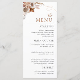Fall i kärlek | Boho Flowers Bröllop Menu Meny