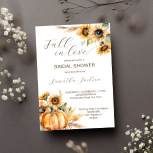 Fall i kärlek boho pumkin-möhippan för solblommor inbjudningar