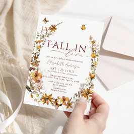 Fall i Kärlek Boho Rustic Wildblommor Möhippa Inbjudningar