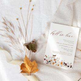 Fall i Kärlek Boho Wildbloms Blommigt Möhippa Inbjudningar