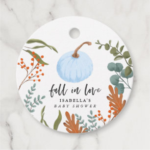 Fall i Kärlek Boy Baby Shower Gåvor Etiketter