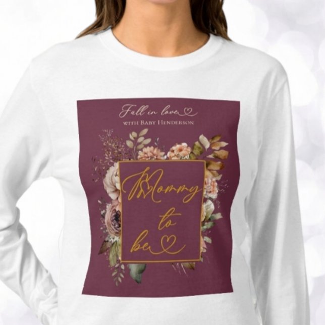 Fall i Kärlek Burgundy Fall Flowers T Shirt (Skapare uppladdad)
