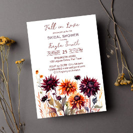 Fall i kärlek burgundy orange dahlias möhippa inbjudningar