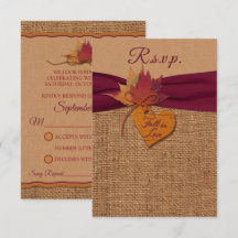 Fall i Kärlek Burlap, Löv Bröllop OSA