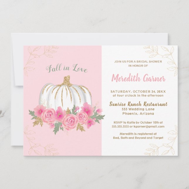 Fall i Kärlek Chic - höstpumpa Möhippa Inbjudningar (Framsida)