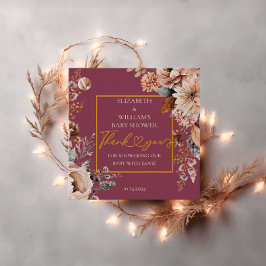 Fall i Kärlek Elegant Blommigt Burgundy Boho Gåvor Etiketter