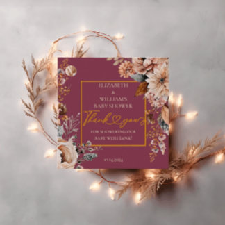 Fall i Kärlek Elegant Blommigt Burgundy Boho Gåvor Etiketter