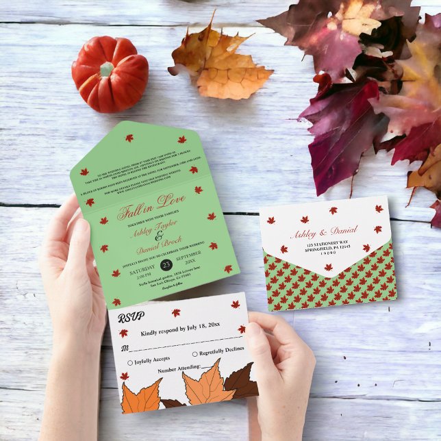 Fall i Kärlek Elegant Boho Sage Löv Fall Wedding (Skapare uppladdad)