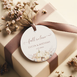 Fall i Kärlek Elegant Pumpkins Wedding Favor Märkr Gåvor Etiketter