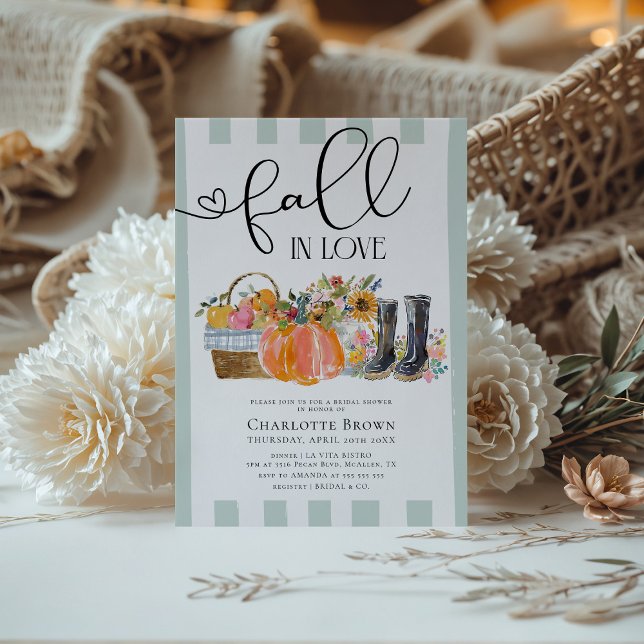 Fall i Kärlek Elegant Rustic Fall Möhippa Inbjudningar (Skapare uppladdad)