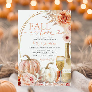 Fall i Kärlek Elfenbenskustens Blommigt Pumpkin-Fö Inbjudningar