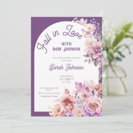 Fall i kärlek fall blommigt baby bloomdusch för ba inbjudningar